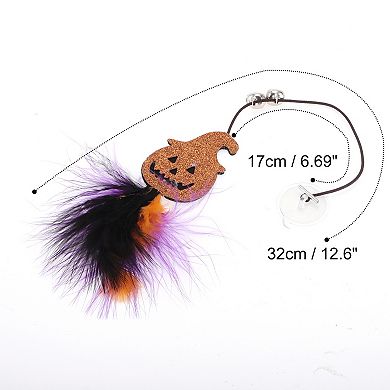 1Pcs Portable Pumpkin Pattern Cat Playing Rod Replacement Orange Black Purple