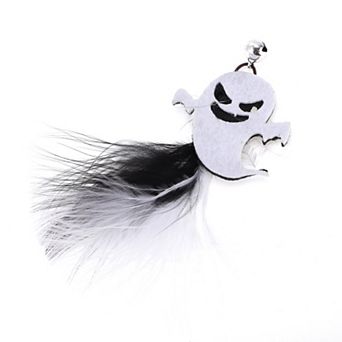 1 pc Portable Ghost Pattern Cat Playing Rod Replacement for Indoor Black White