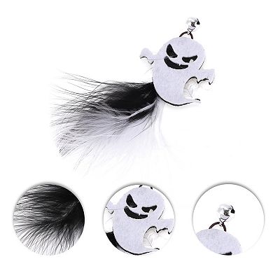1Pcs Portable Ghost Pattern Cat Playing Rod Replacement for Indoor Black White