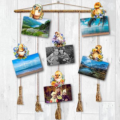 Spring Ducklings Wooden Clip-on Ornaments Set Of 6 By G. Debrekht