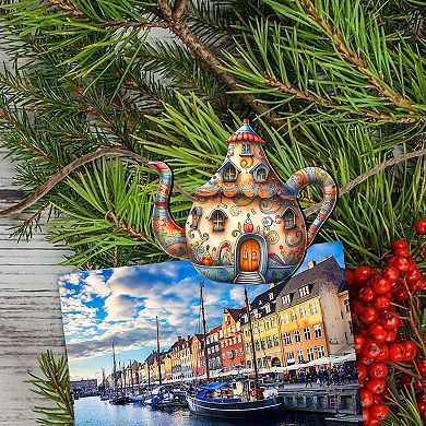 Teapots Wooden Clip-on Ornaments Set Of 6 By G. Debrekht