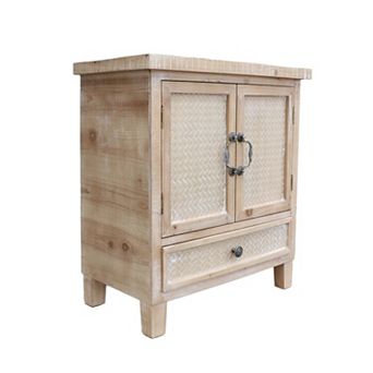 Parisloft Weathered Wood Cabinet with 1 Drawer and 2 Doors, 28.125" H