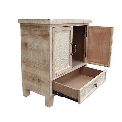 Parisloft Weathered Wood Cabinet with 1 Drawer and 2 Doors, 28.125" H