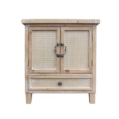 Parisloft Weathered Wood Cabinet with 1 Drawer and 2 Doors, 28.125" H