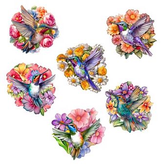 Hummingbirds Wooden Clip-on Ornaments Set Of 6 By G. Debrekht