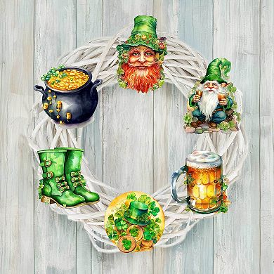 St. Patrick Day Wooden Clip-on Ornaments Set Of 6 By G. Debrekht