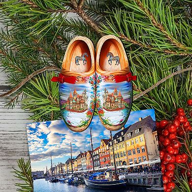 Danish Shoes Wooden Clip-on Ornaments Set Of 6 By G. Debrekht