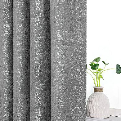 Goodgram Montauk Accents 2 Piece Grommet Top Sparkly Metallic Light Filtering Window Curtains