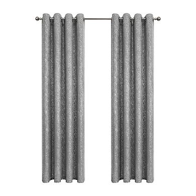 Goodgram Montauk Accents 2 Piece Grommet Top Sparkly Metallic Light Filtering Window Curtains