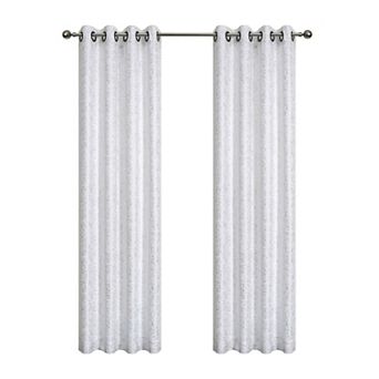 Goodgram Montauk Accents 2 pc Grommet Top Sparkly Metallic Light Filtering Window Curtains