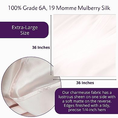 100% Mulberry Silk 36" Square Head Scarf Bandana