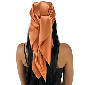 100% Mulberry Silk 36" Square Head Scarf Bandana