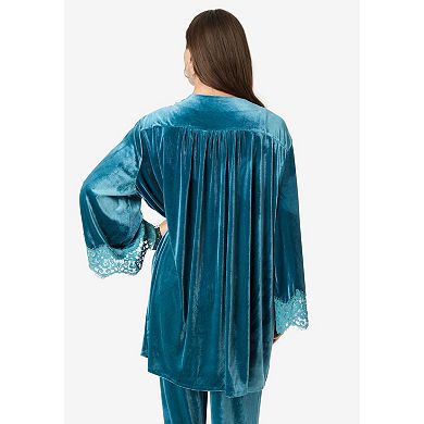 Roaman's Women's Plus Size Velour Embroidered wrap
