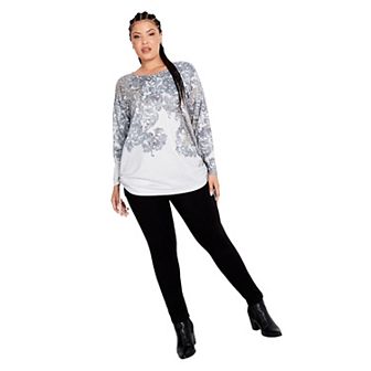 Avenue Women's Plus Size Charlene Side Tie Top