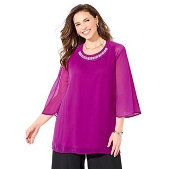 Catherines Women's Plus Size Petite Dazzling Blouse