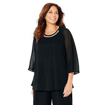Catherines Women's Plus Size Petite Dazzling Blouse