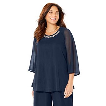 Catherines Women's Plus Size Petite Dazzling Blouse