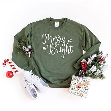 Merry And Bright Cursive Sweatshirt
