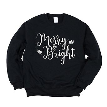 Merry And Bright Cursive Sweatshirt
