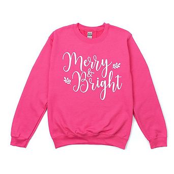 Merry And Bright Cursive Sweatshirt