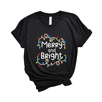 Merry And Bright Lights Short Sleeve Graphic Tee