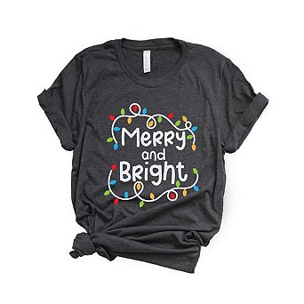 Merry And Bright Lights Short Sleeve Graphic Tee