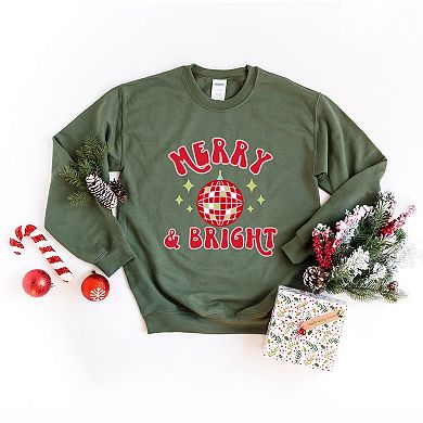 Simply Sage Market Merry And Bright Disco Ball Sweatshirt