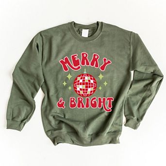 Simply Sage Market Merry And Bright Disco Ball Sweatshirt