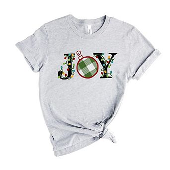Joy Christmas Lights Short Sleeve Graphic Tee