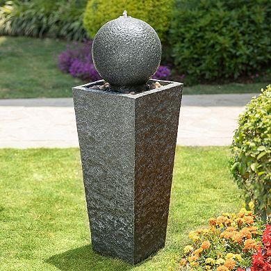 Glitzhome 40.25"H Oversized Polyresin Outdoor Water Fountain
