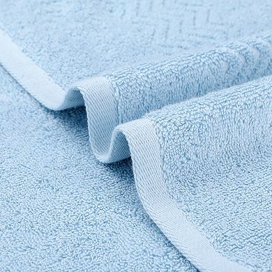 Wave Texture Pattern Hand Towels, Cotton Highly Absorbent Bath Towels For Hotels, Spa