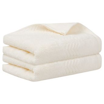 Wave Texture Pattern Hand Towels, Cotton Highly Absorbent Bath Towels For Hotels, Spa