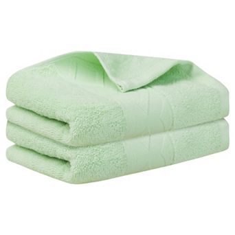 Rhombus Pattern Hand Towel Set Of 2, Cotton, Highly Absorbent And Quick Drying Towels For Bathroom