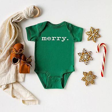Merry Raised Print Baby Bodysuit