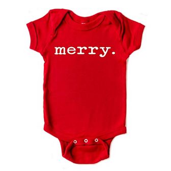 Merry Raised Print Baby Bodysuit