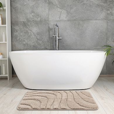 2 Pcs Non Slip Absorbent Bath Mat Washable Bathroom Rug For Shower Room Floor