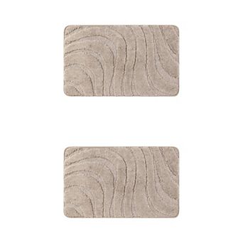 2 pc Non Slip Absorbent Bath Mat Washable Bathroom Rug For Shower Room Floor