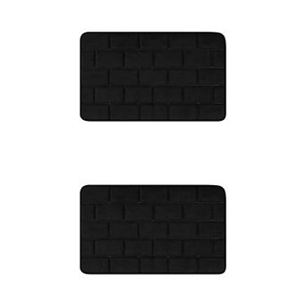 2 pc Memory Foam Bath Mat Thick Quick Dry Absorbent Non-slip Bathroom Rug