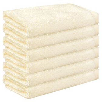 6 Pack Cotton Washcloths, Solid Face Cloths, Highly Absorbent And Quick Drying Towels