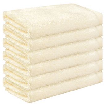 6 Pack Cotton Washcloths, Solid Face Cloths, Highly Absorbent And Quick Drying Towels