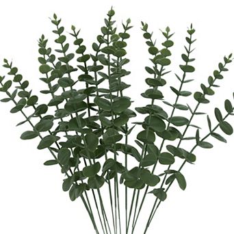 15 Pack Artificial Stems Leaves, Faux Greenery Branches Plants, Fake Plants for Wedding