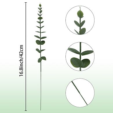 15 Pack Artificial Stems Leaves, Faux Greenery Branches Plants, Fake Plants for Wedding