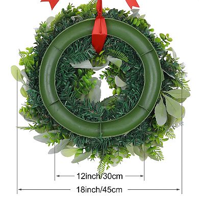 Christmas Flower Wreaths for Front Door, Artificial Wreath with Berries, Home Decoration Garland