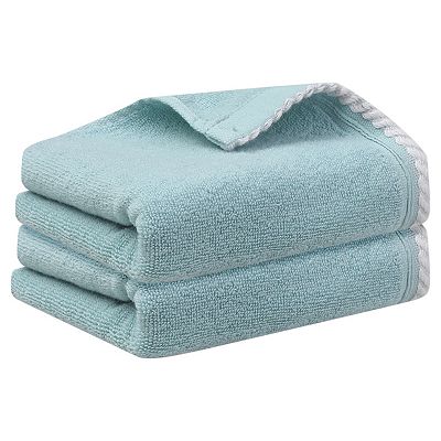 Floral Cotton Bath Towel Set - Highly Absorbent Quick Dry Bathroom Towels With Vintage Rose Pattern (33x76cm)