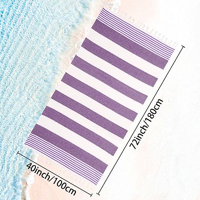 Cotton Beach Towels, Sand Free Quick Dry and Absorbent Swim Towel for Travel, Pool, Yoga 40" x 72"