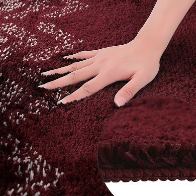 2 Pcs Geometric Patterns Bathroom Mat, Non-slip Carpet For Kitchen, Shower, Cistern, Tub