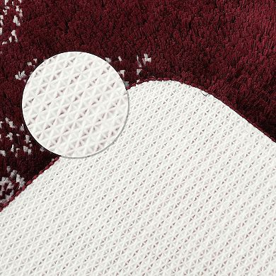 2 Pcs Geometric Patterns Bathroom Mat, Non-slip Carpet For Kitchen, Shower, Cistern, Tub