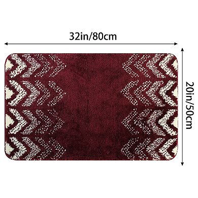 2 Pcs Geometric Patterns Bathroom Mat, Non-slip Carpet For Kitchen, Shower, Cistern, Tub