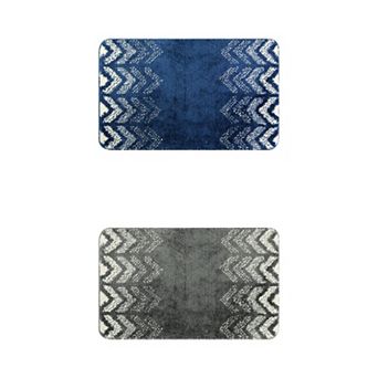2 pc Geometric Patterns Bathroom Mat, Non-slip Carpet For Kitchen, Shower, Cistern, Tub
