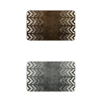 2 pc Geometric Patterns Bathroom Mat, Non-slip Carpet For Kitchen, Shower, Cistern, Tub